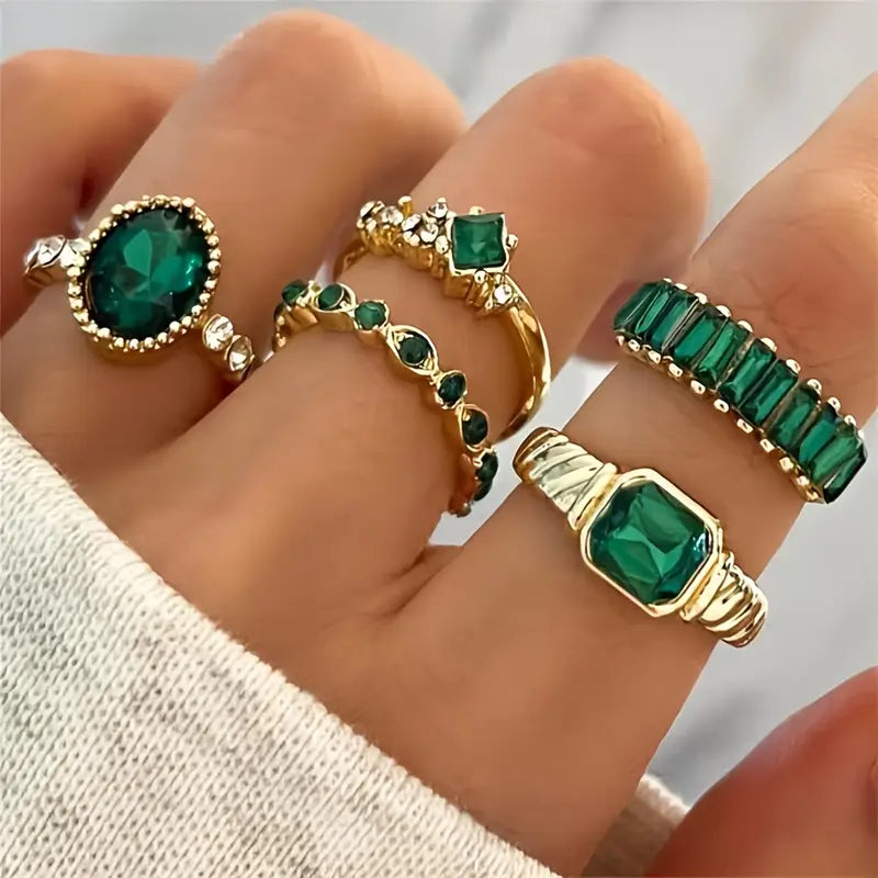 Exquisito Set de Anillos Zarina