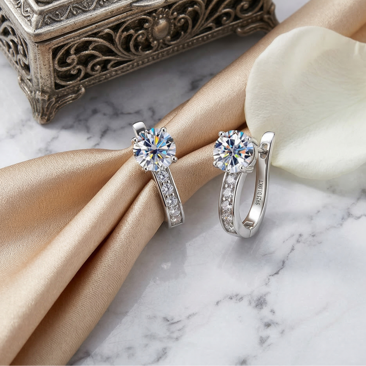 Pendientes Huggie de Moissanite Kanal