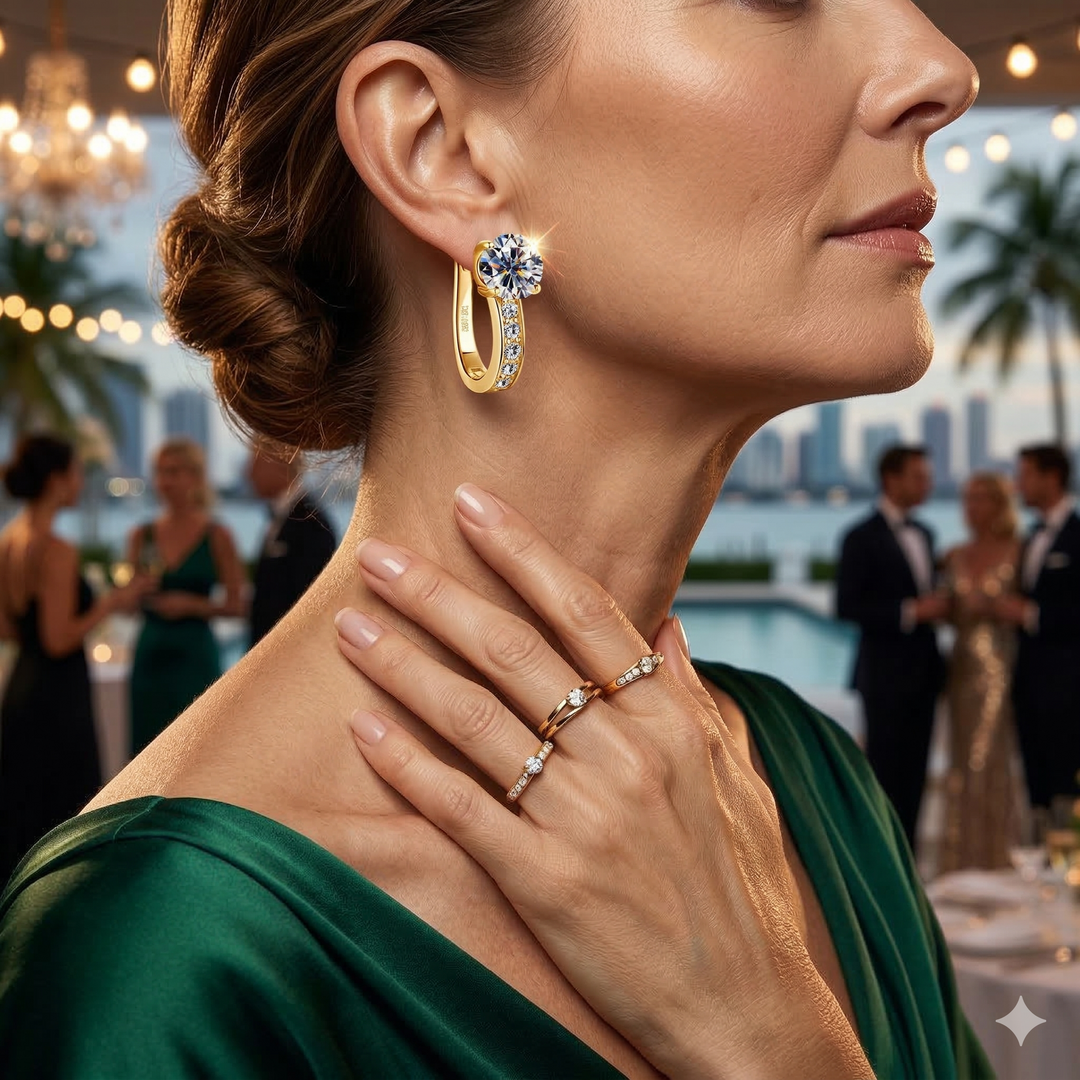 Pendientes Huggie de Moissanite Kanal