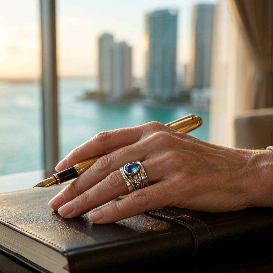 Anillo Manuela de Meditación Bohemio de Edelstein