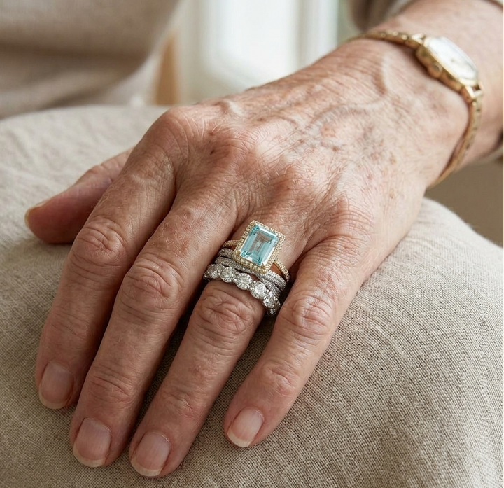 Conjunto de anillos vintage turquesa