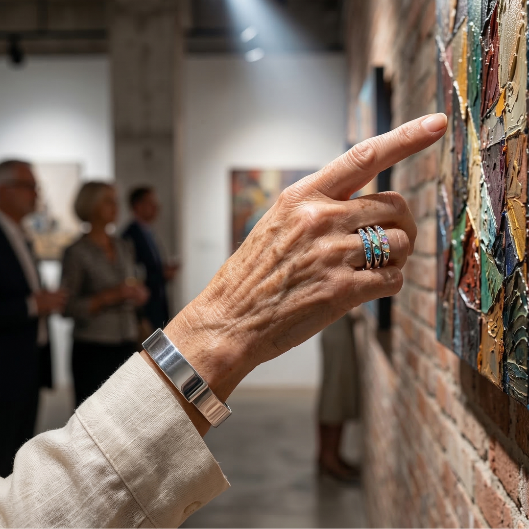 Mabel  Anillo con Piedras Azules Vintage en Capas