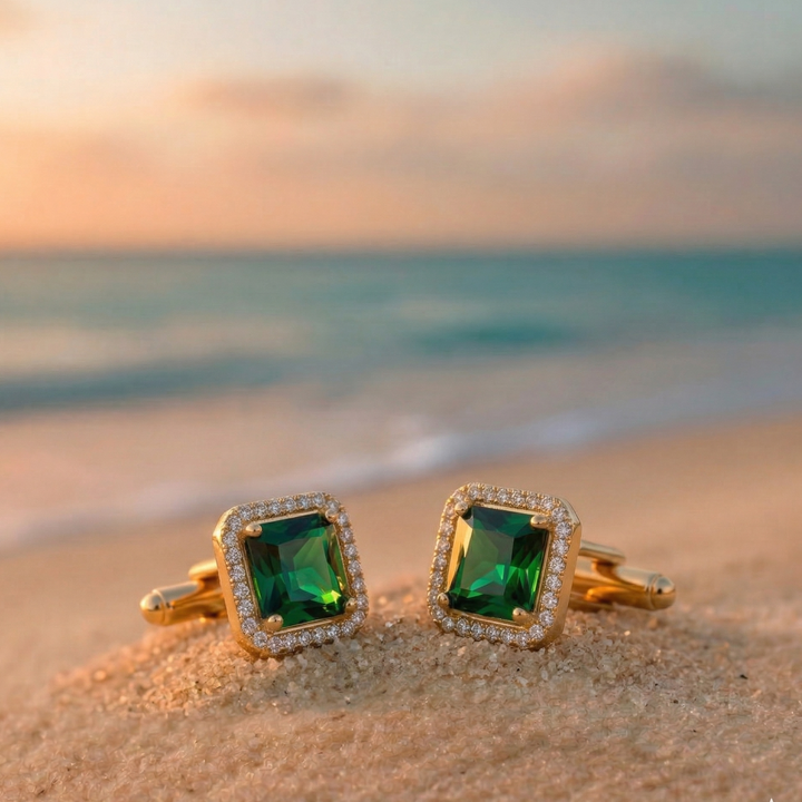 Pendientes Cuadrados Verde