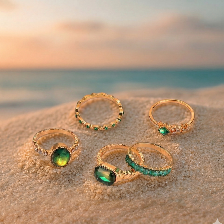 Conjunto de Anillos Exquisitos Zarina