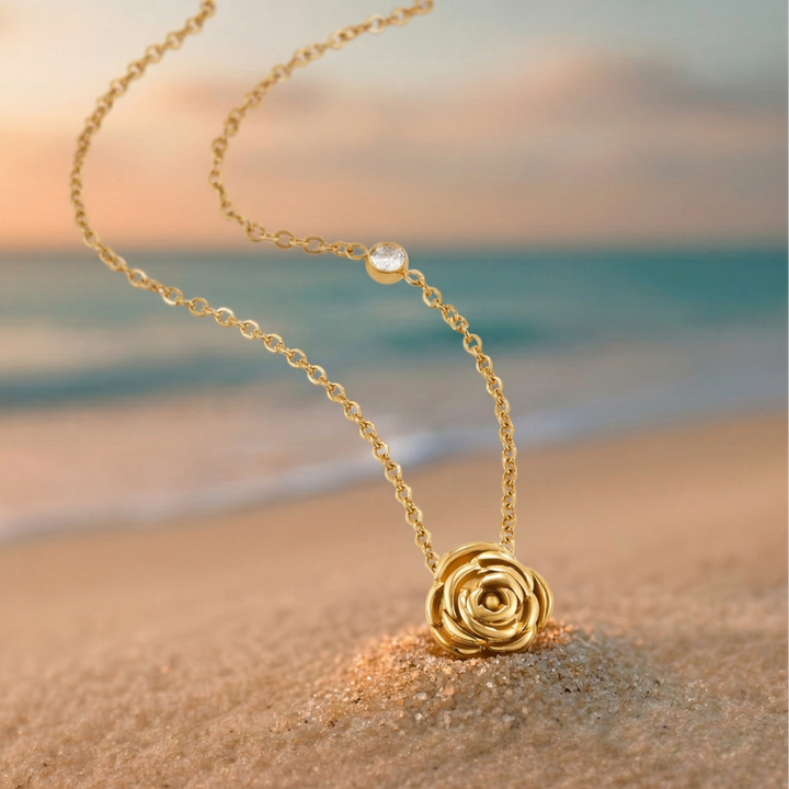 Collar colgante de rosas