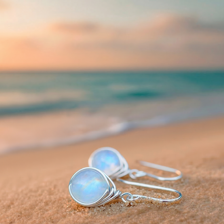 Pendientes Exclusivos con Piedra Lunar