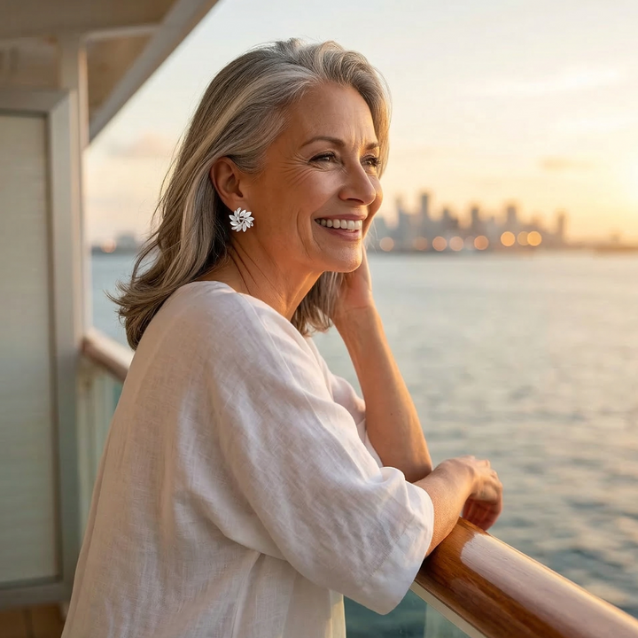 Pendientes de Aro con Flores de Ópalo