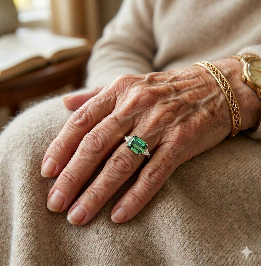 Maricela - Anillo de zirconia verde