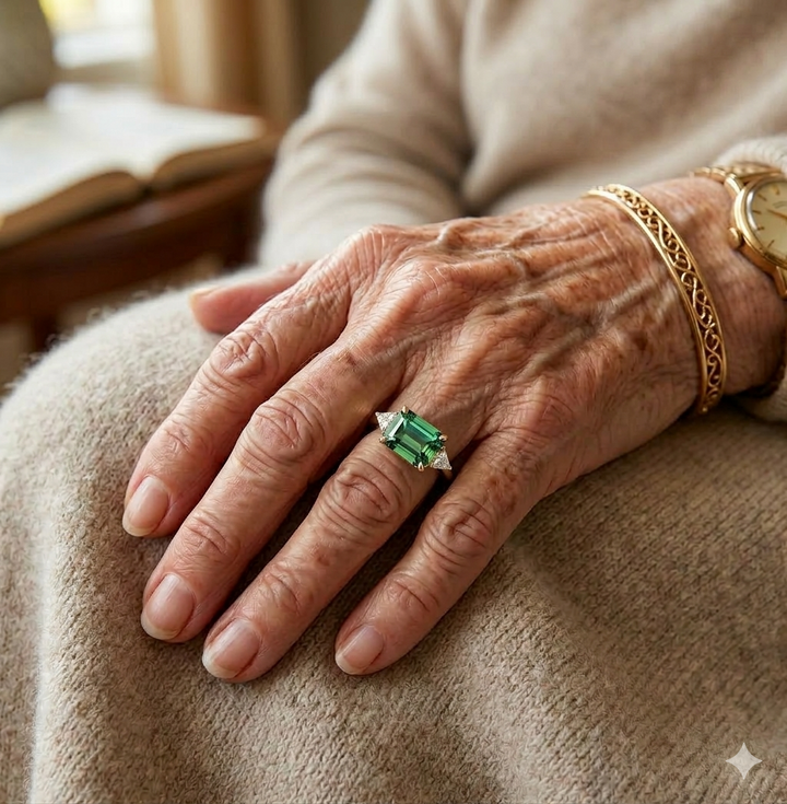 Maricela - Anillo de zirconia verde