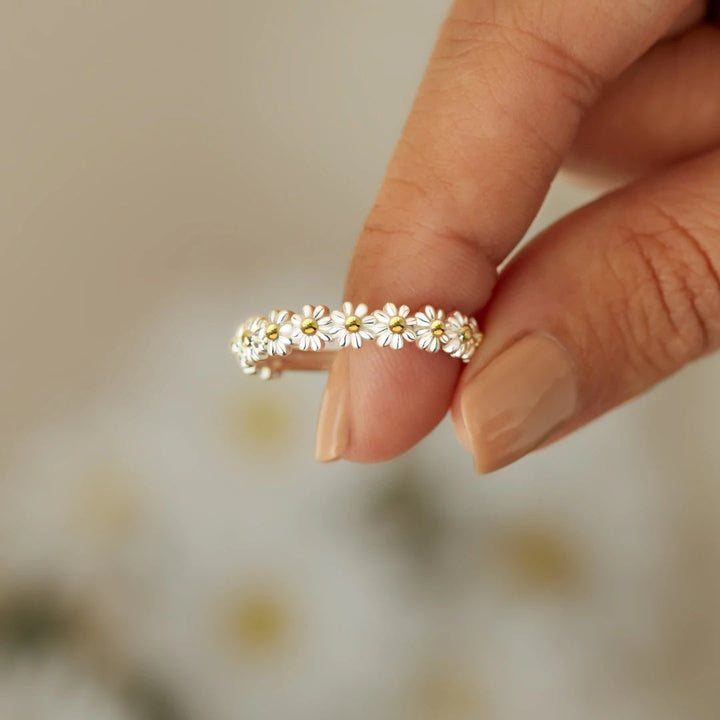 Anillo Nieves de flores lujoso