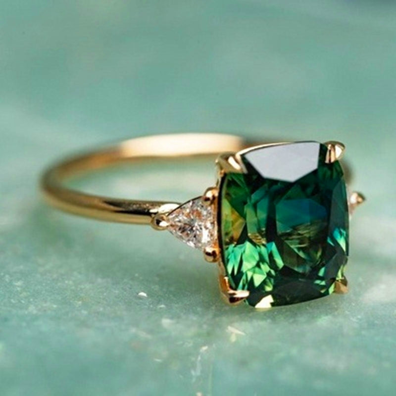 Maricela - Anillo de zirconia verde