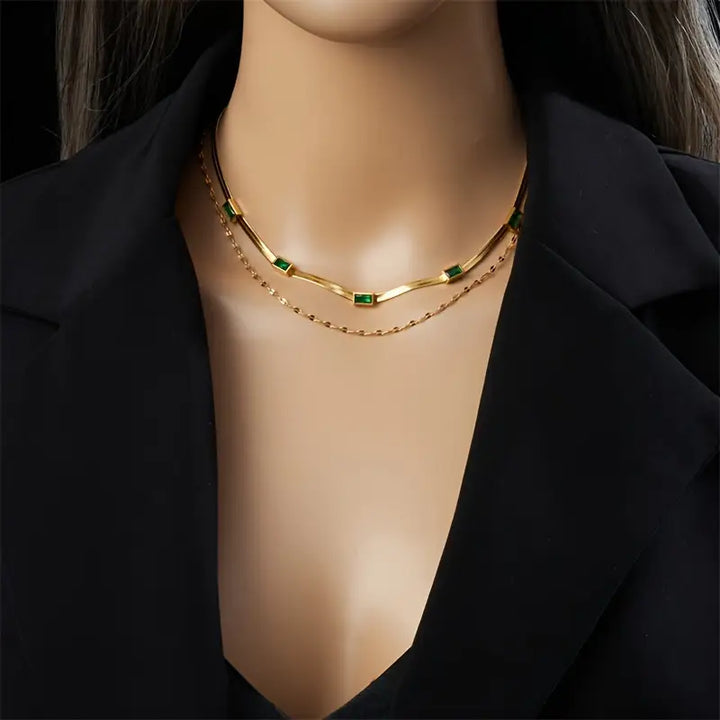 Collar Retro de Doble Capa Sorella