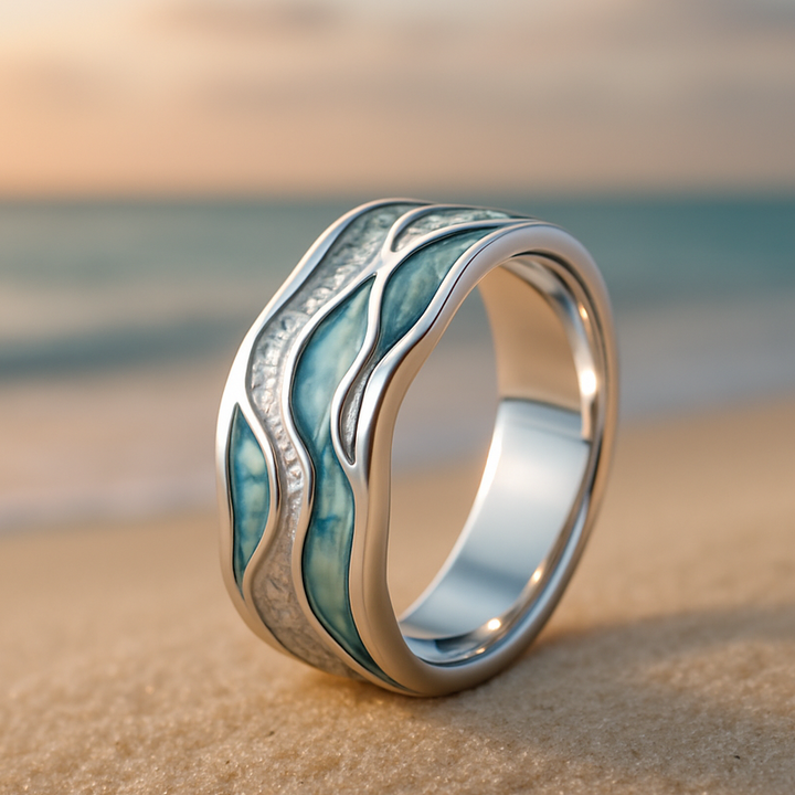 Chloe Anillo de Ondas con Turquesa