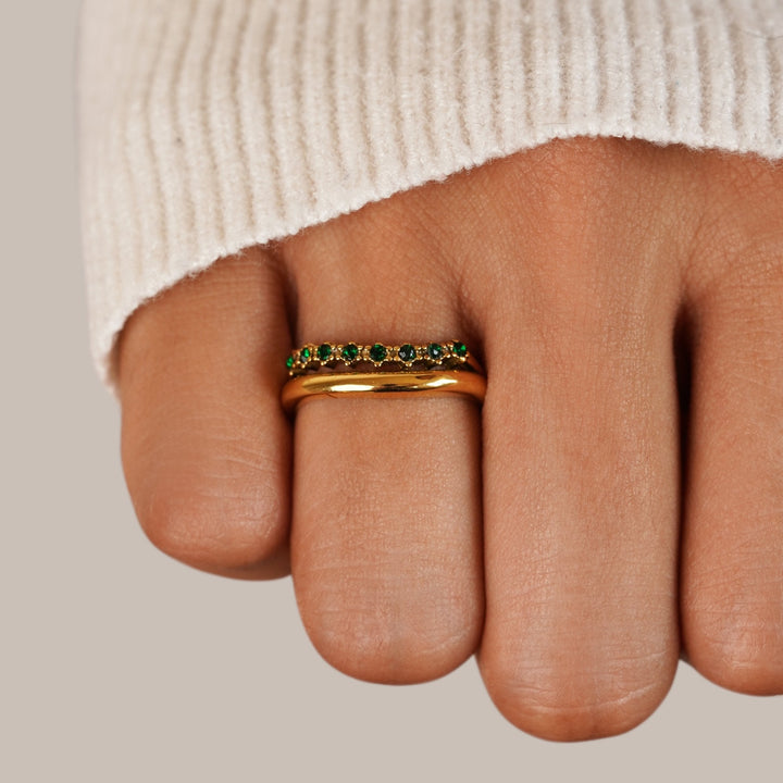 Anillo Carmen estratificado verde