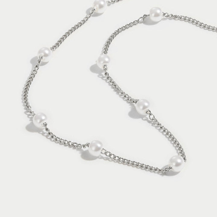 Nura Perla Collar Plateado