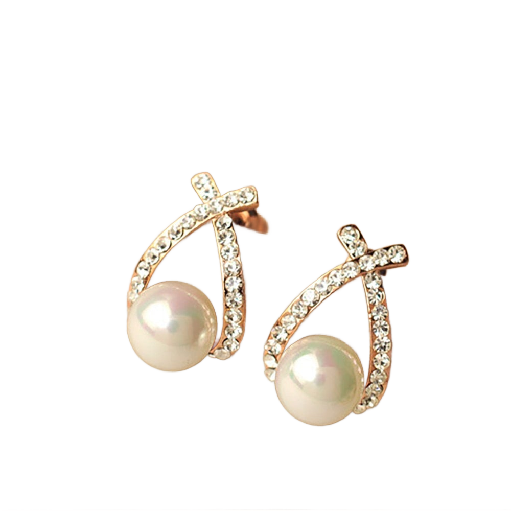 Pendientes con perlas y brillo