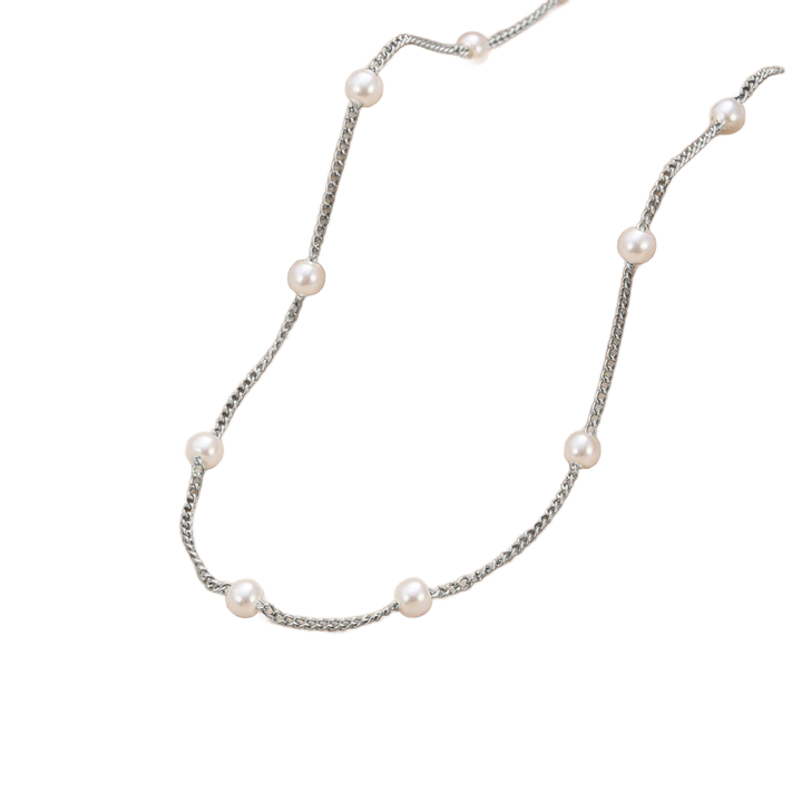 Nura Perla Collar Plateado