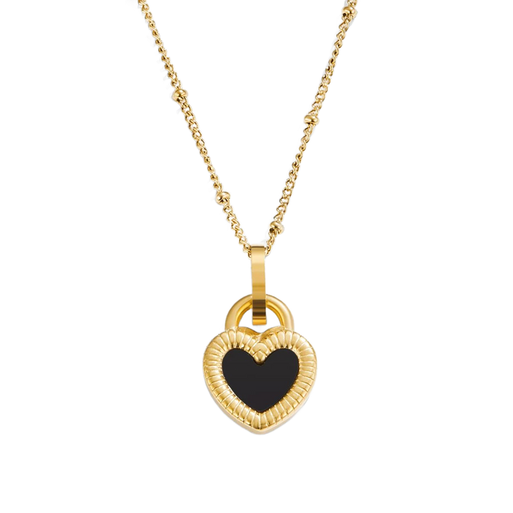 'Falling For You' Collar de corazón reversible