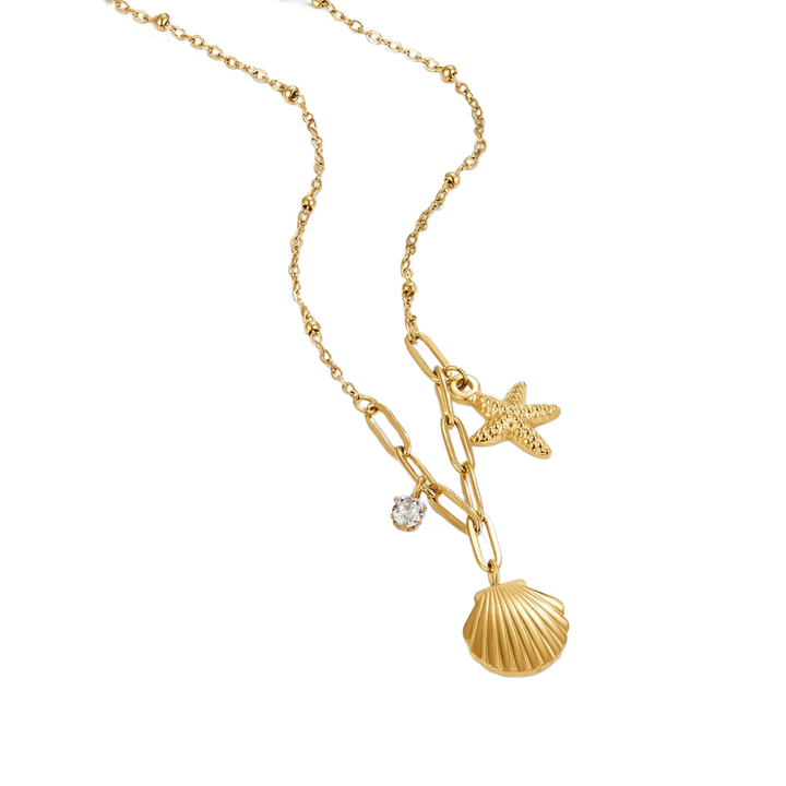 Collar de Concha Dorada y Estrella de Mar