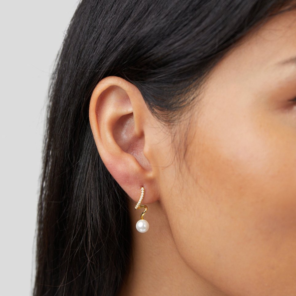 Pendientes de Olas de Perlas Tam